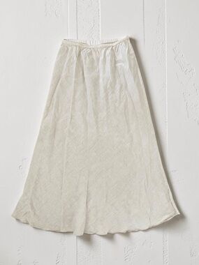 botanik Bias Cut Long Linen Skirt